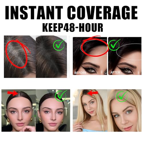 **HISUNBEN Poudre Instantanée pour Ligne de Cheveux Anti-Transpiration, Professionnelle avec Miroir, Puff-02DB (Pour Che