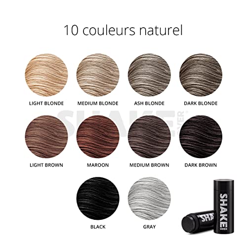 SHAKE OVER® Fibres Capillaires Densifiantes Végan Riches en Zinc Épaissir Cheveux Fins Haute Qualité Fabrication EU 12g 