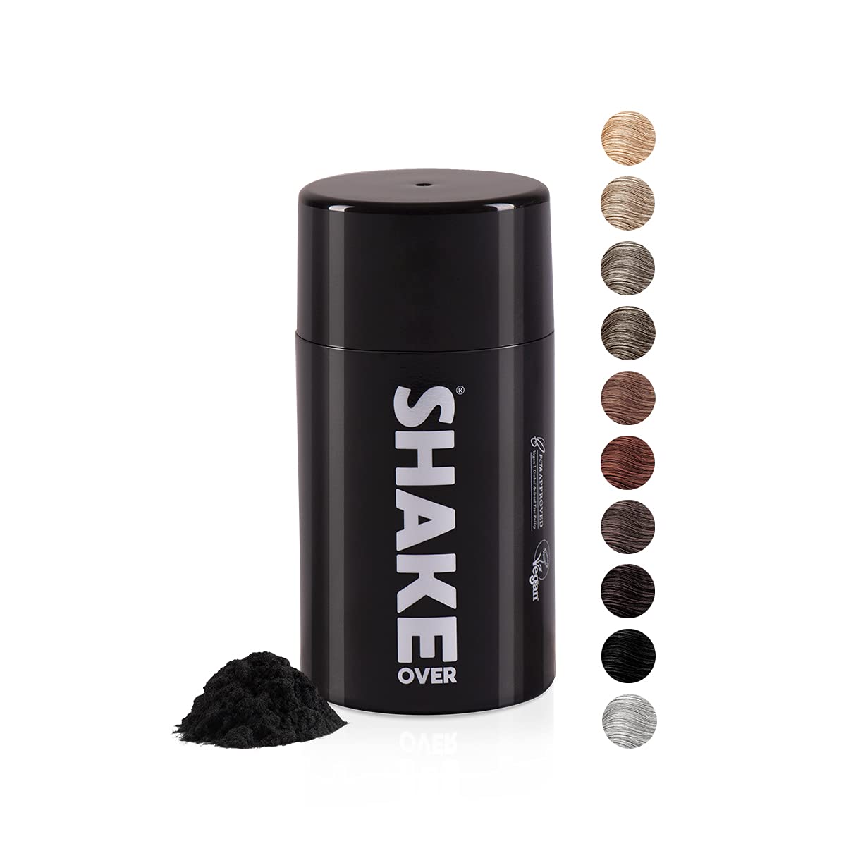 SHAKE OVER® Fibres Capillaires Densifiantes Végan Riches en Zinc Épaissir Cheveux Fins Haute Qualité Fabrication EU 12g 
