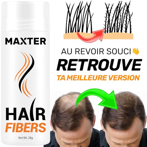 Maxter FIBRE CAPILLAIRE Blanc|Poudre Cheveux Homme et Femme|Microfibre pour Densité et Volume
