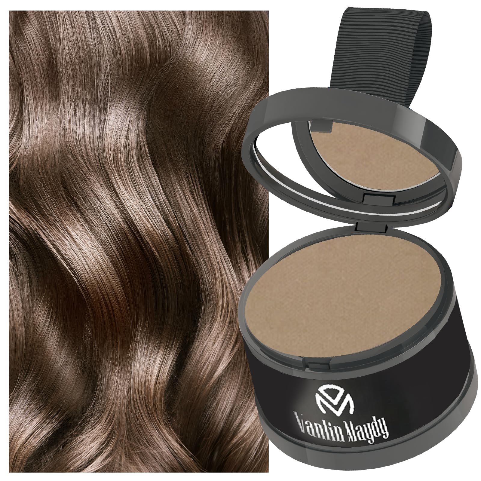 **HISUNBEN Poudre Instantanée pour Ligne de Cheveux Anti-Transpiration, Professionnelle avec Miroir, Puff-02DB (Pour Che